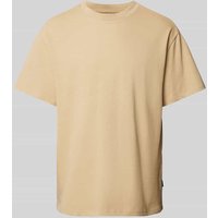 Jack & Jones Premium T-Shirt mit geripptem Rundhalsausschnitt Modell 'HARVEY' in Taupe, Größe M von Jack & Jones Premium