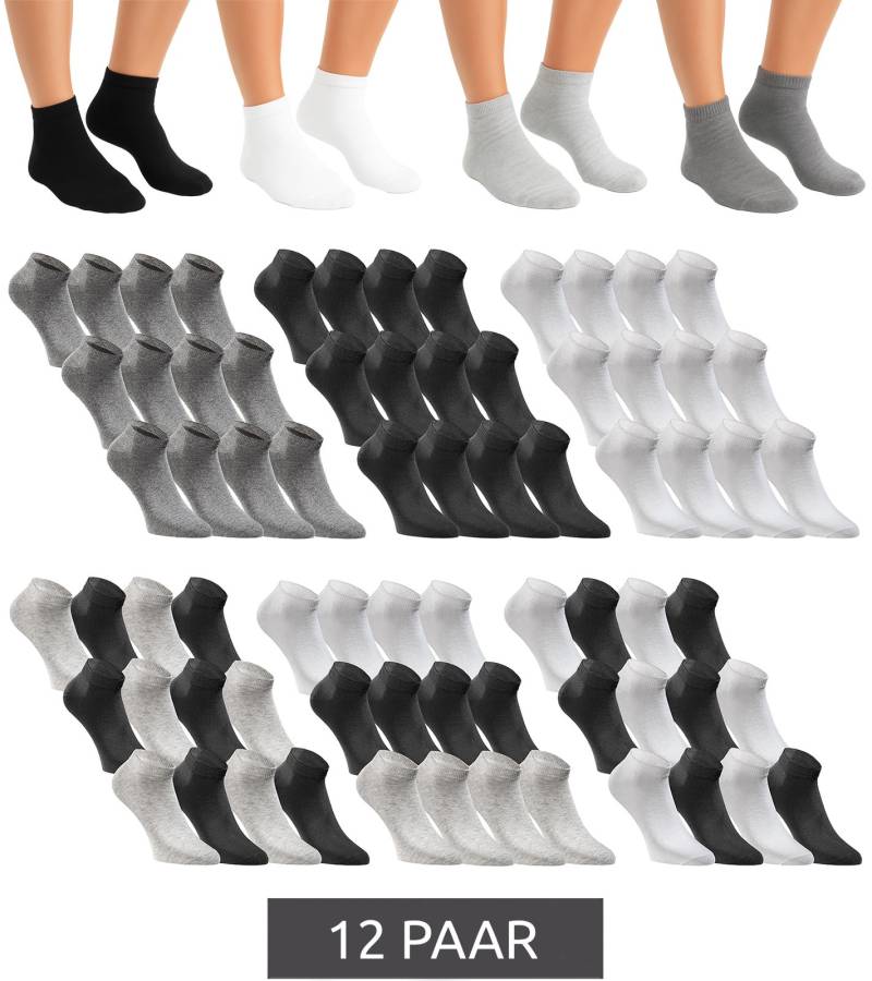 12 Paar JACK & JONES Short Sock Sneaker-Socken Sport-Strümpfe Baumwoll Quarter-Socken 12260511 in Schwarz, Grau, Weiß oder im Mix von Jack & Jones