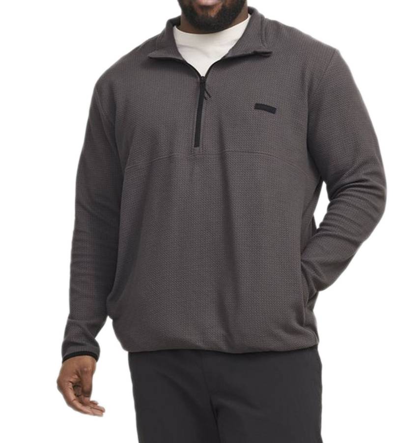 JACK & JONES Herren schlichter Troyer-Pullover Baumwoll-Pullover mit Stehkragen Langarm-Shirt 12266649 Grau von Jack & Jones