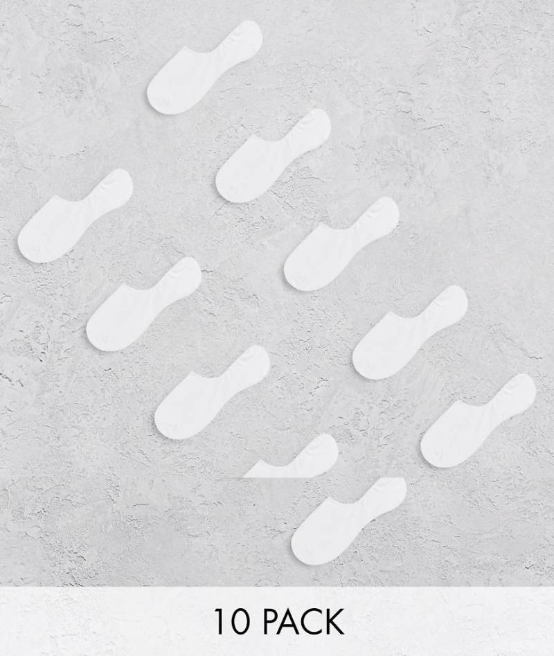 Jack & Jones - 10er-Pack unsichtbare Socken in Weiß von Jack & Jones