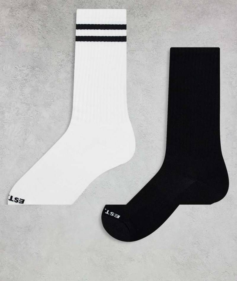 Jack & Jones - 2er-Pack dicke Sportsocken in Schwarz von Jack & Jones