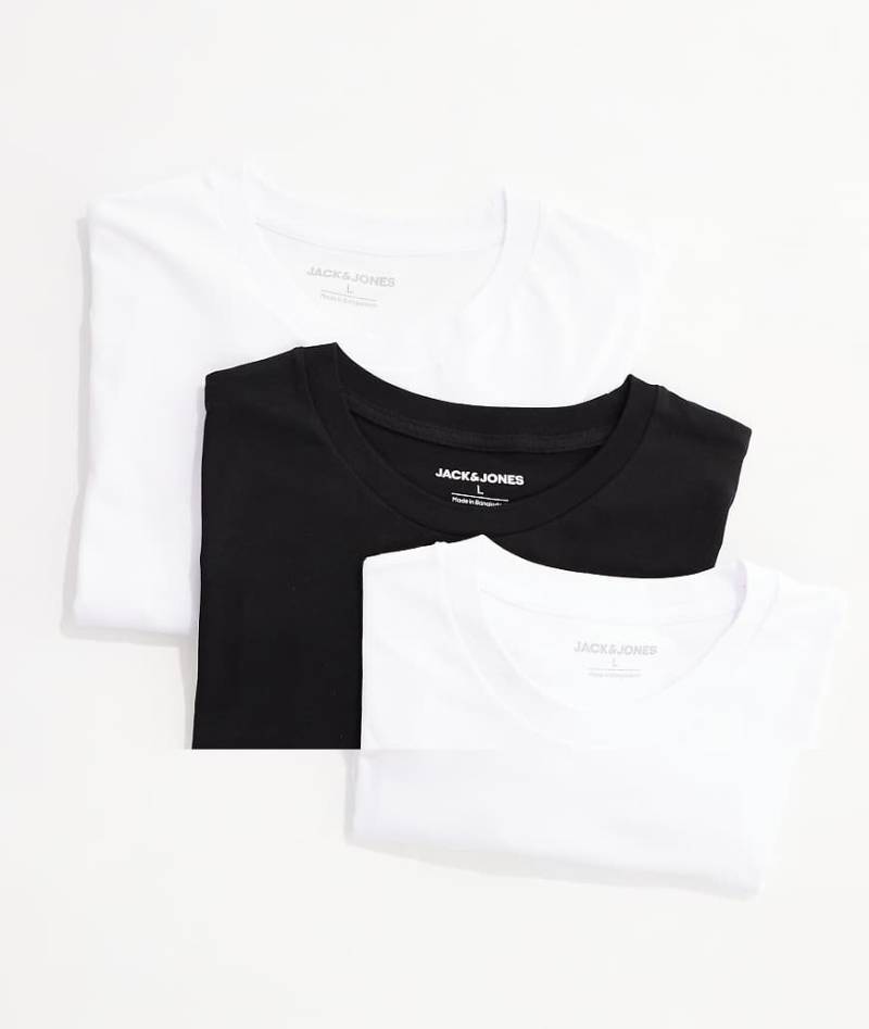 Jack & Jones - 3er-Pack Oversize-T-Shirts in Weiß und Schwarz-Bunt von Jack & Jones