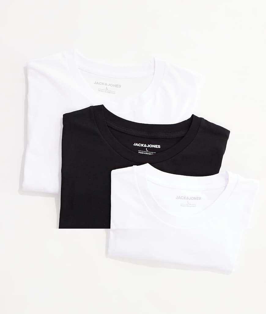 Jack & Jones - 3er-Pack Oversize-T-Shirts in Weiß und Schwarz-Bunt von Jack & Jones