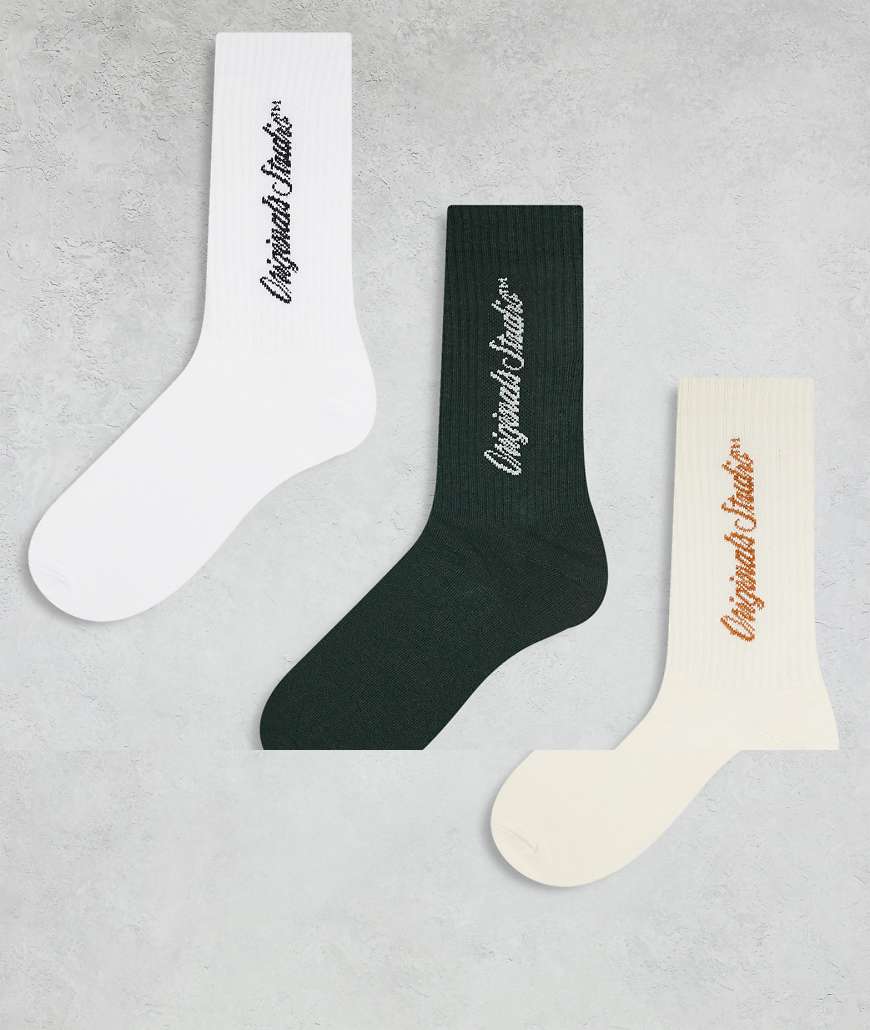 Jack & Jones - 3er-Pack Socken in Creme, Grün und Weiß von Jack & Jones