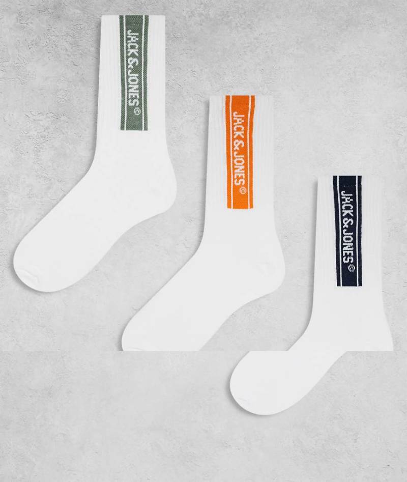 Jack & Jones - 3er-Pack Sportsocken in Weiß mit Logo von Jack & Jones