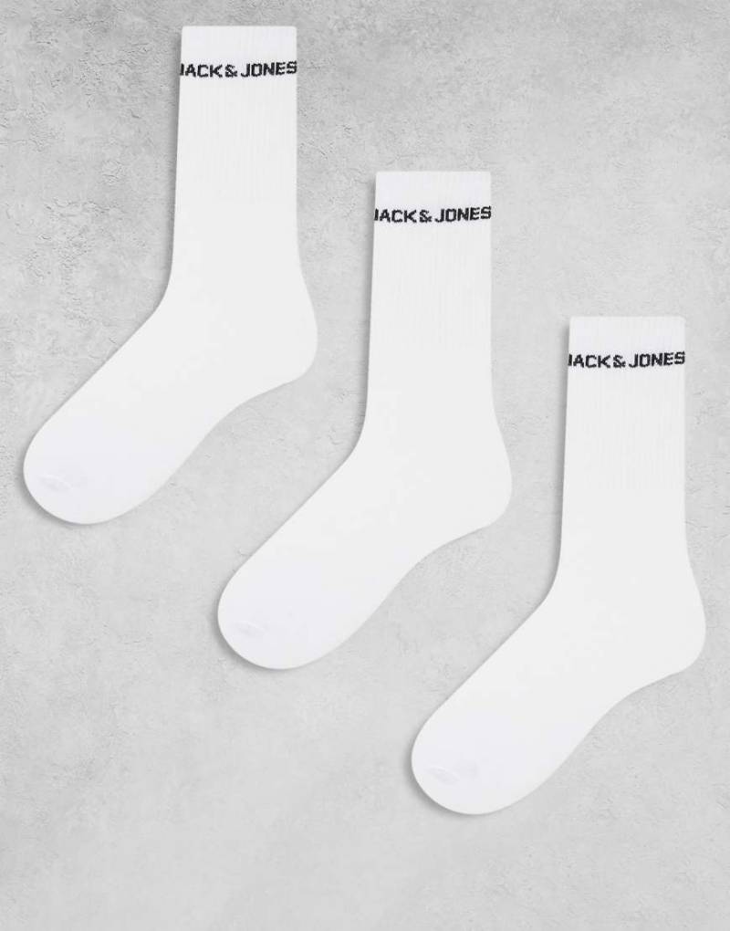 Jack & Jones - 3er-Pack Tennissocken in Weiß mit Logo von Jack & Jones