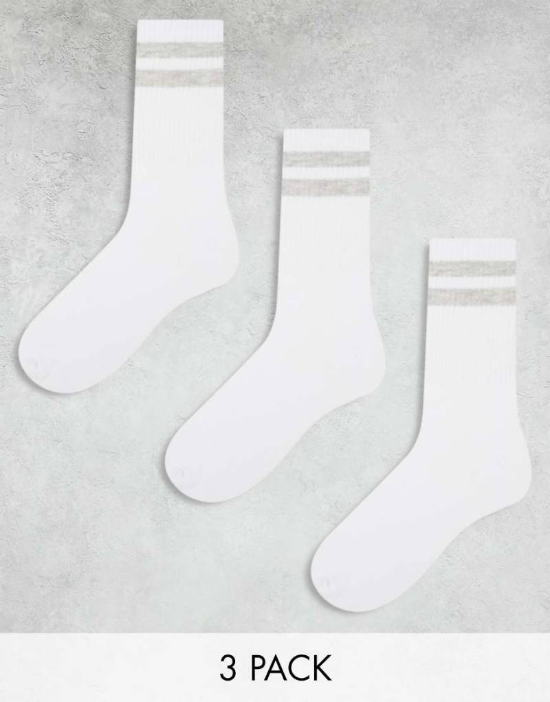 Jack & Jones - 3er-Pack Tennissocken in Weiß mit Streifen von Jack & Jones