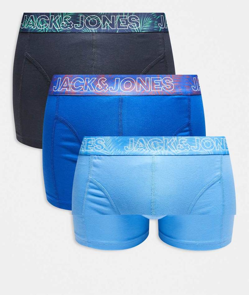 Jack & Jones - 3er-Pack Unterhosen in Marineblau mit Print von Jack & Jones