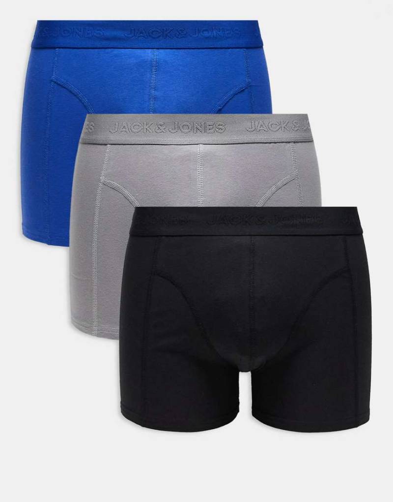 Jack & Jones - 3er-Pack Unterhosen in Schwarz und Blau-Marineblau von Jack & Jones