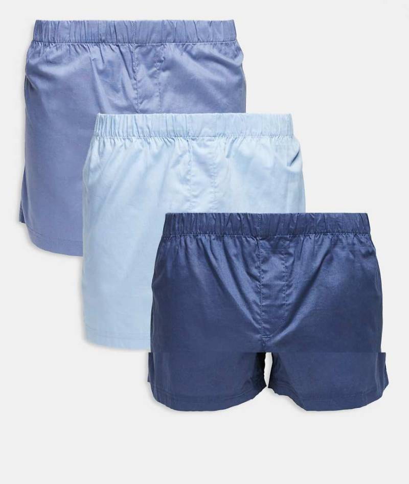 Jack & Jones - 3er-Pack blaue Web-Boxershorts von Jack & Jones