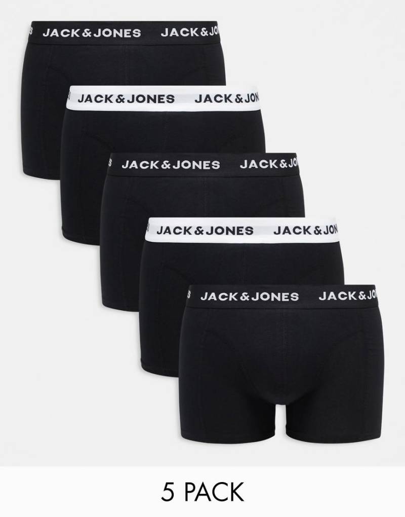 Jack & Jones - 5er-Pack Unterhosen in Schwarz und Weiß mit Logo-Bund von Jack & Jones