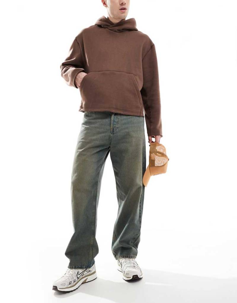 Jack & Jones - Alex - Weit geschnittene Jeans in blaugrüner Waschung von Jack & Jones