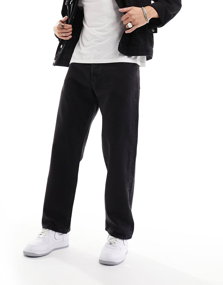 Jack & Jones - Alex - Weite Jeans in Schwarz ohne Stretchanteil von Jack & Jones