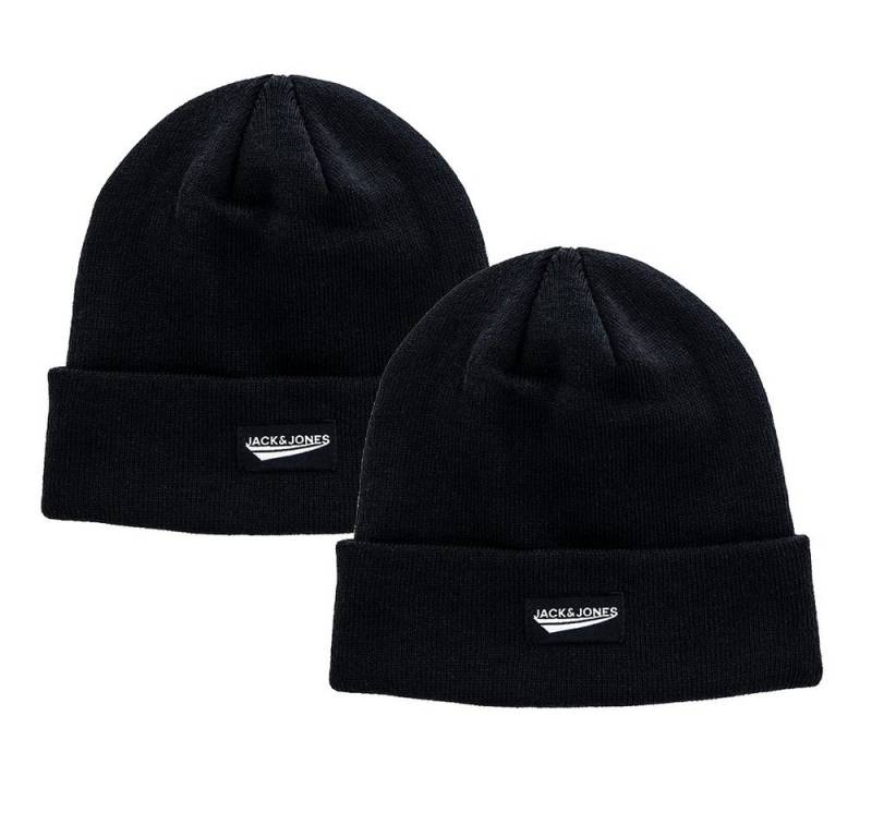 Jack & Jones Beanie JACK & JONES Herren Beanie Strickmütze 2er Pack JACKARI Wintermütze von Jack & Jones