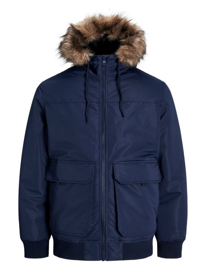 Jack & Jones Bomberjacke JJCONSTRUCT FAUX FUR BOMBER Kapuze mit abnehmbarem Kunstfell-Rand von Jack & Jones