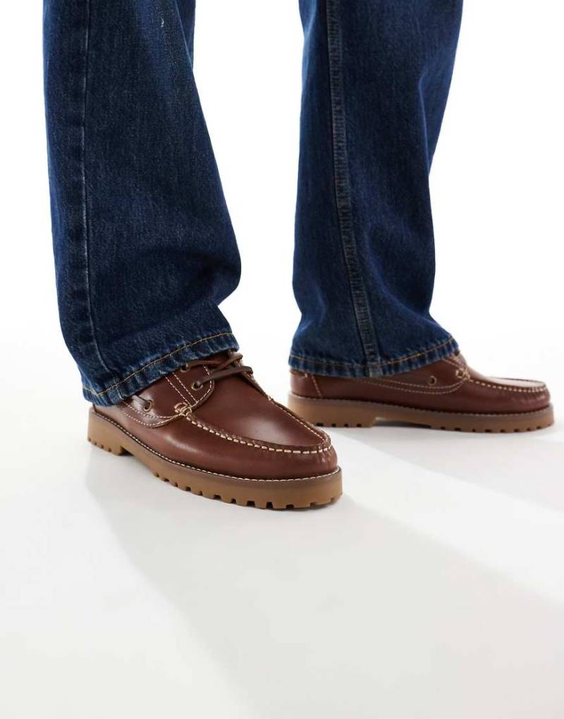 Jack & Jones - Bootsschuhe aus Leder in Braun-Brown von Jack & Jones