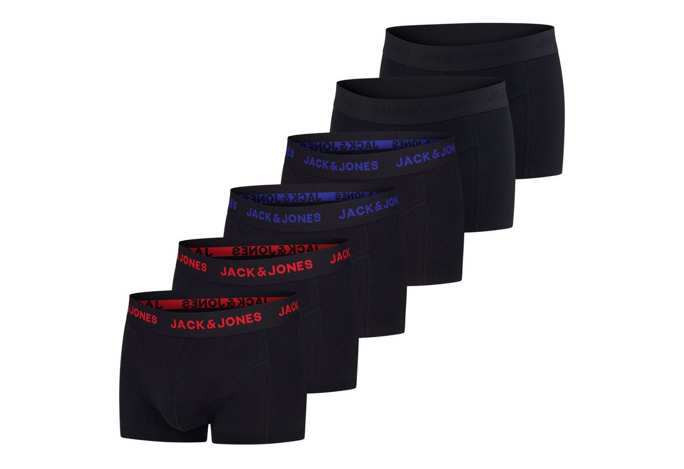 Jack & Jones Boxershorts Herren Retroshorts 6er Pack Basic Trunks (Vorteilspack, 6-St) Unterhosen mit Stretch von Jack & Jones