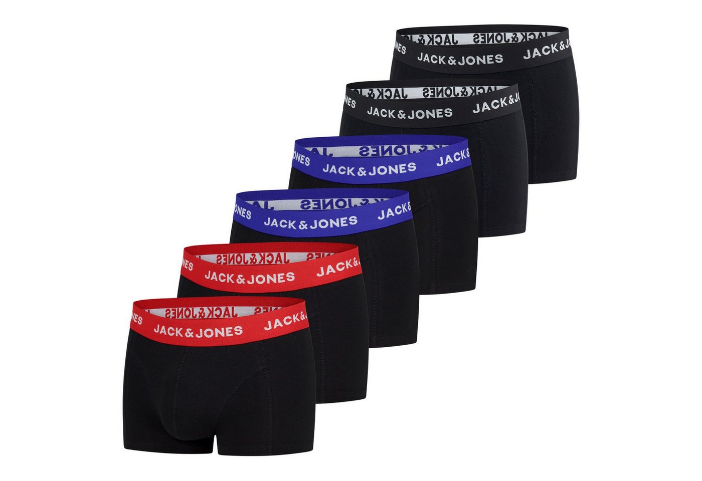 Jack & Jones Boxershorts Herren Retroshorts 6er Pack Basic Trunks (Vorteilspack, 6-St) Unterhosen mit Stretch von Jack & Jones