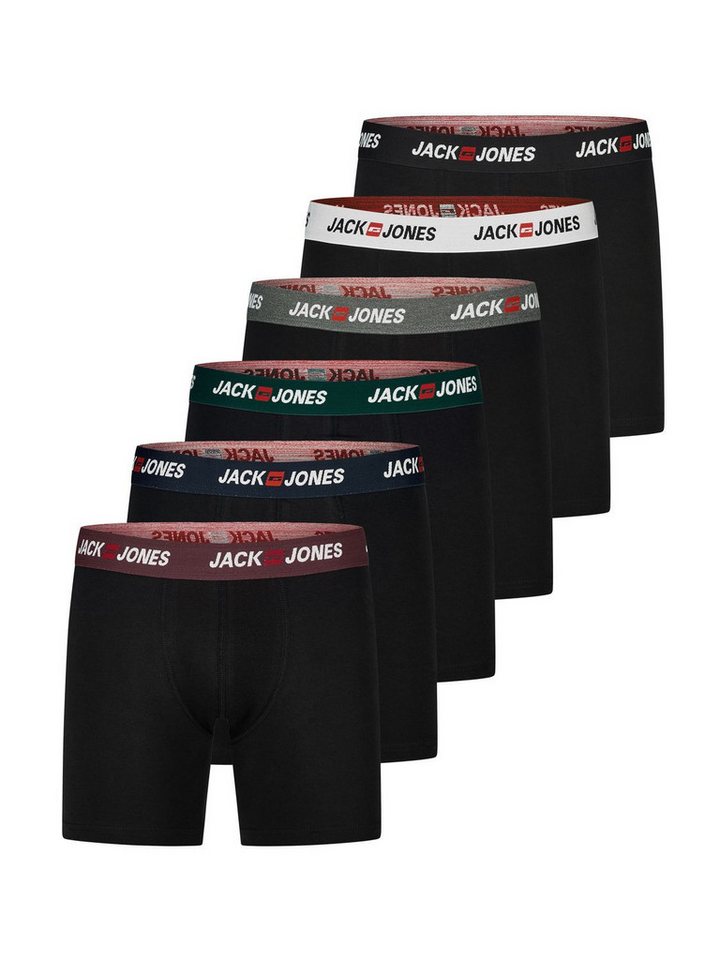 Jack & Jones Boxershorts Herren Retroshorts JACCORP 6er Pack Regular Fit (Vorteilspack, 6-St) Unterhosen mit Stretch von Jack & Jones