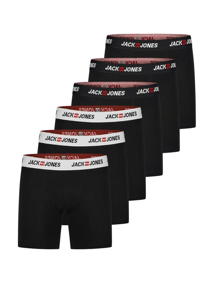 Jack & Jones Boxershorts Herren Retroshorts JACCORP 6er Pack Regular Fit (Vorteilspack, 6-St) Unterhosen mit Stretch von Jack & Jones