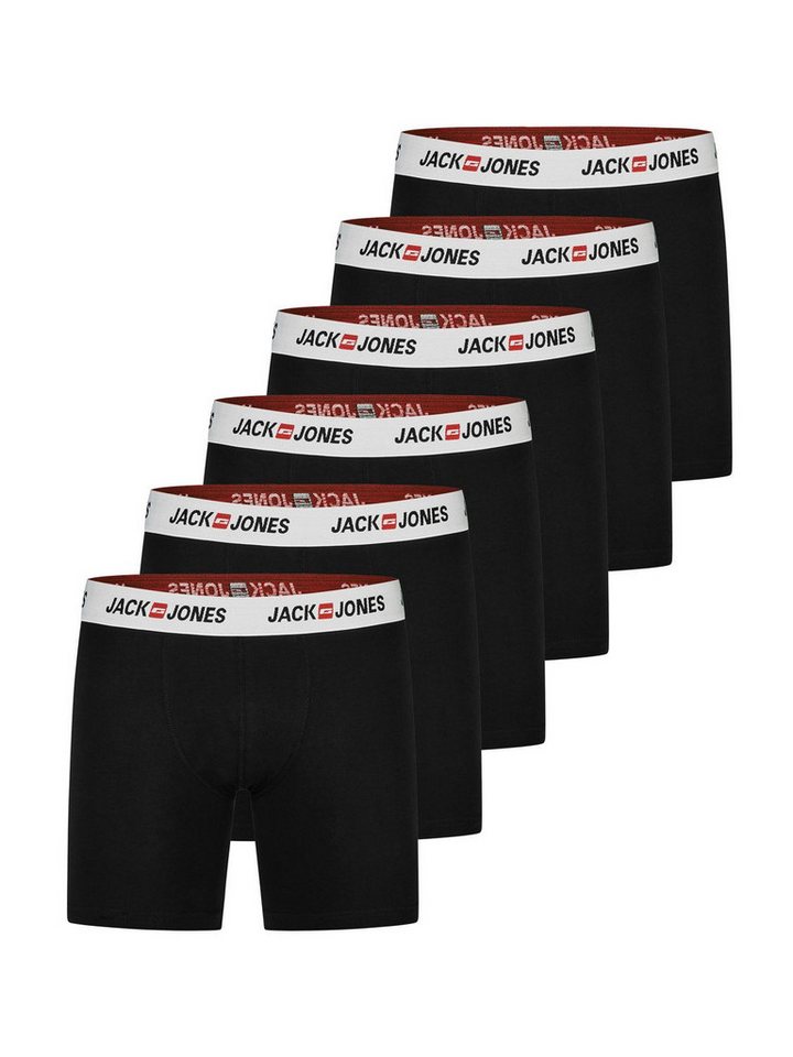 Jack & Jones Boxershorts Herren Retroshorts JACCORP 6er Pack Regular Fit (Vorteilspack, 6-St) Unterhosen mit Stretch von Jack & Jones