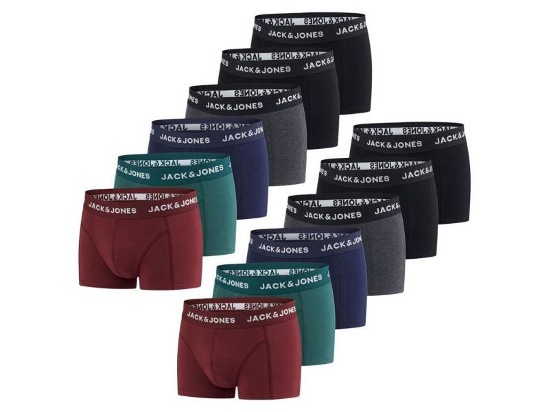 Jack & Jones Boxershorts Herren Retroshorts JACJEANS TRUNKS 12er Pack Regular Fit (Vorteilspack, 12-St) Unterhosen mit Stretch von Jack & Jones