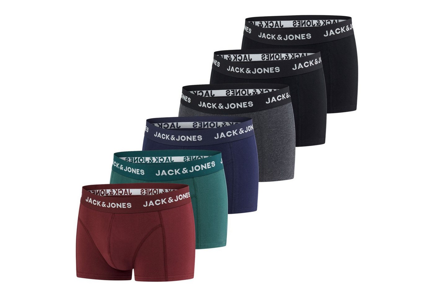 Jack & Jones Boxershorts Jungen Retroshorts J&J 6 PACK JACJEANS TRUNKS JUNIOR (Vorteilspack, 6-St) Unterhosen mit Stretch von Jack & Jones