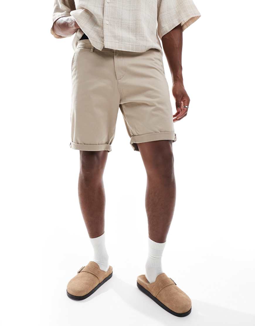 Jack & Jones - Chino-Shorts in Beige mit Umschlagsaum-Neutral Jack & Jones - Chino-Shorts in Beige mit Umschlagsaum-Neutral von Jack & Jones