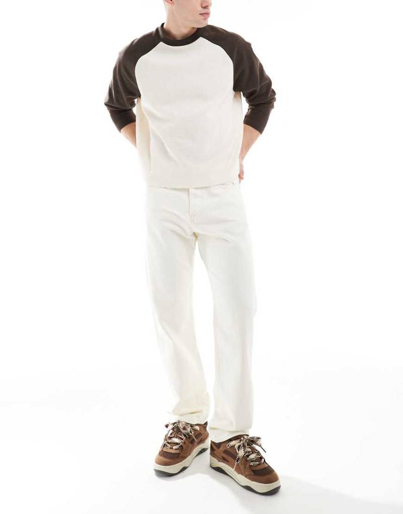 Jack & Jones - Chris - Gerade geschnittene Jeans aus festem Denim in Ecru-Weiß von Jack & Jones