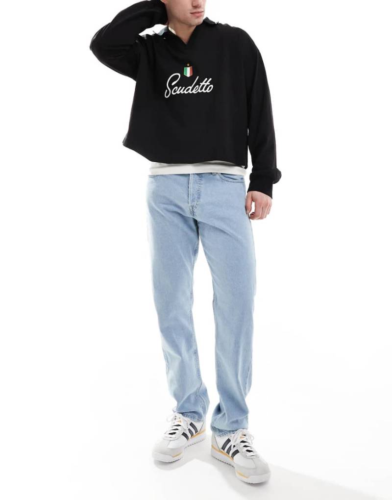 Jack & Jones - Chris - Straight Jeans in hellblauer Waschung von Jack & Jones