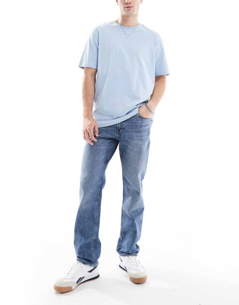 Jack & Jones - Clark - Straight Jeans in Mittelblau von Jack & Jones