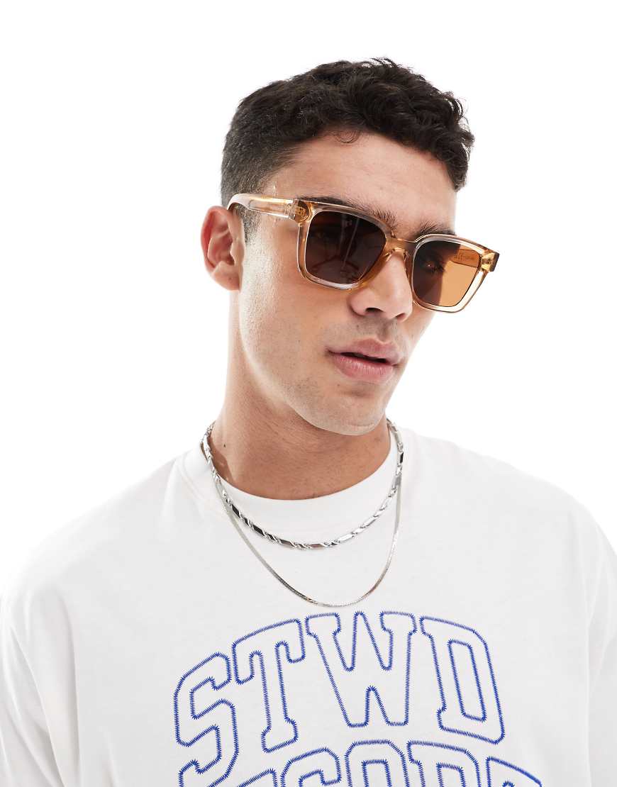 Jack & Jones - Eckige Sonnenbrille in Braun von Jack & Jones
