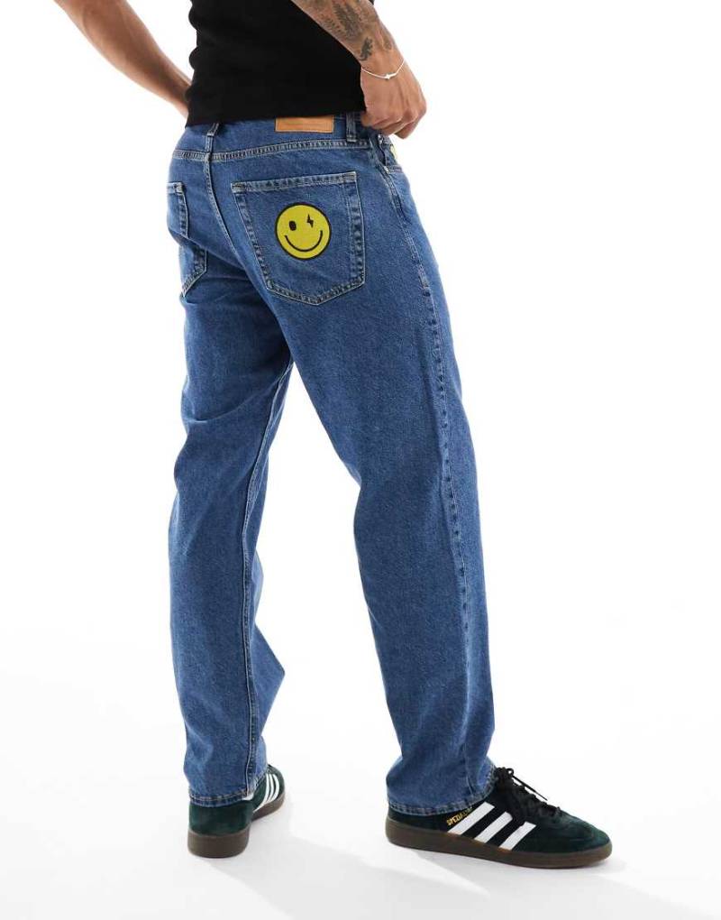 Jack & Jones - Eddie - Locker geschnittene Jeans in blauer Vintage-Waschung von Jack & Jones