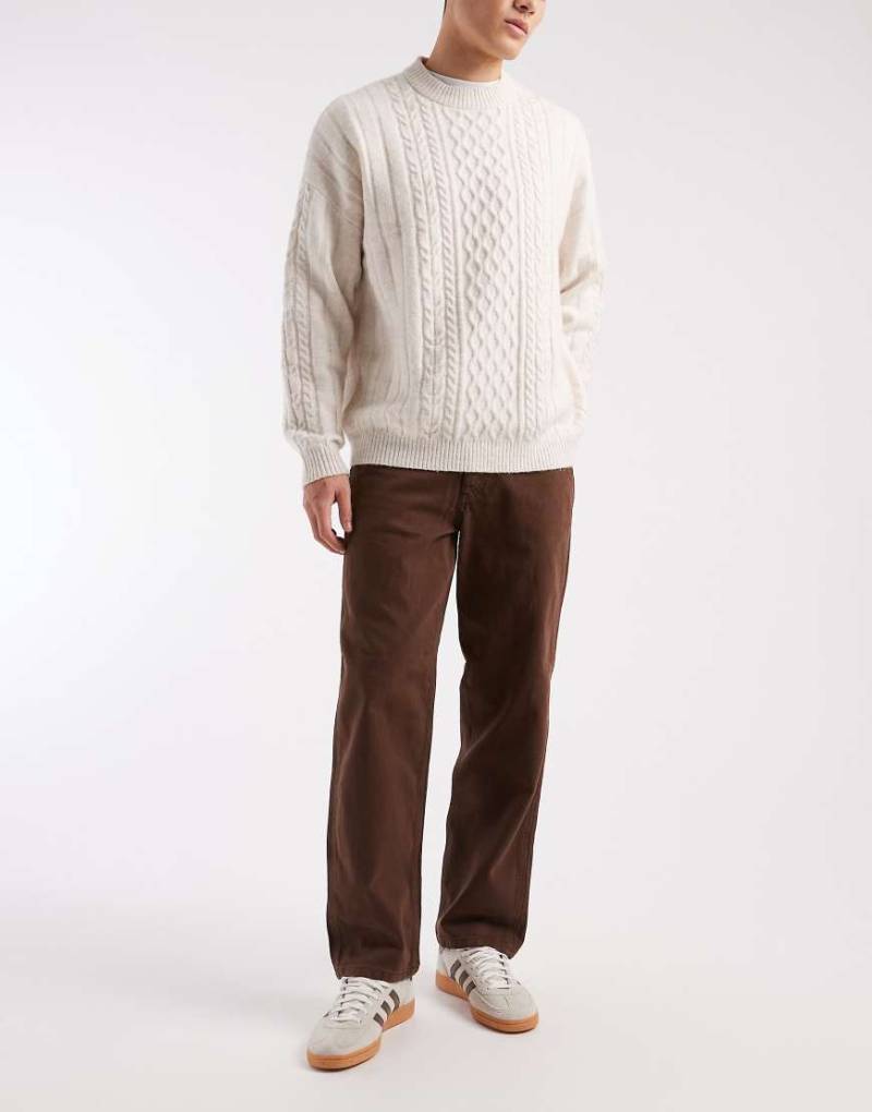 Jack & Jones - Eddie - Locker sitzende Workwear-Jeans in Braun-Brown von Jack & Jones