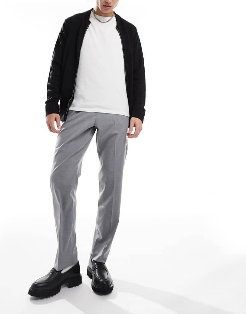 Jack & Jones - Elegante, schmal zulaufende Hose in Grau mit weitem Schnitt und Tunnelzug von Jack & Jones