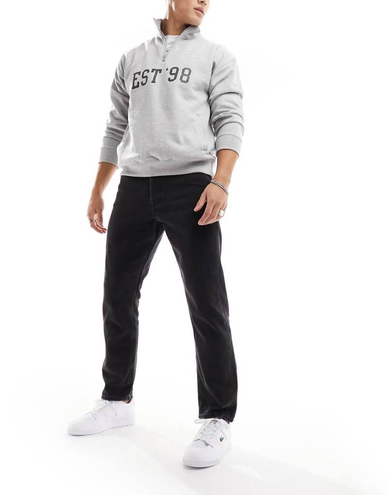 Jack & Jones Essentials - Chris - Gerade geschnittene Jeans in schwarzer Waschung von Jack & Jones