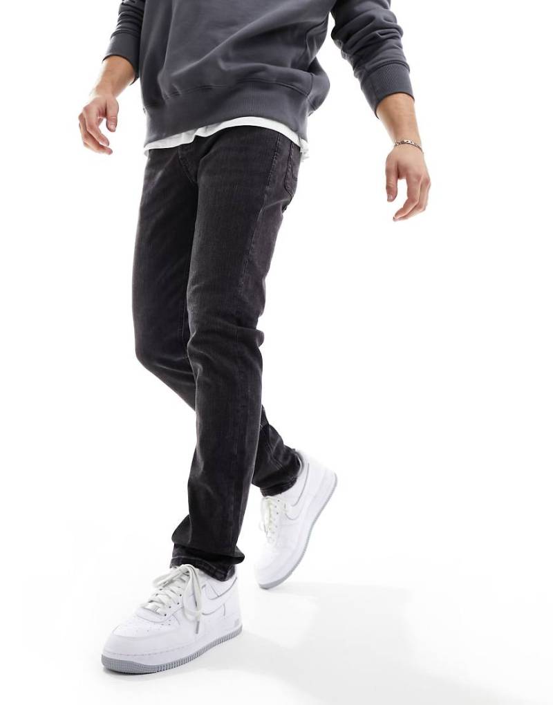 Jack & Jones Essentials - Glenn - Schmal geschnittene Jeans in verwaschenem Schwarz von Jack & Jones