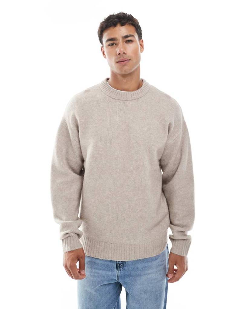 Jack & Jones - Flauschiger Oversize-Pullover in Beige-Neutral von Jack & Jones