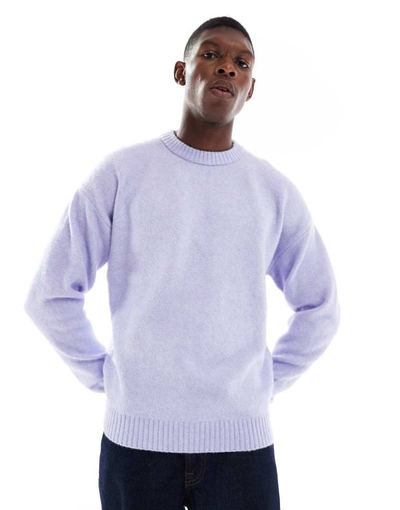 Jack & Jones - Flauschiger Oversize-Pullover in Flieder mit Rundhalsausschnitt-Lila von Jack & Jones