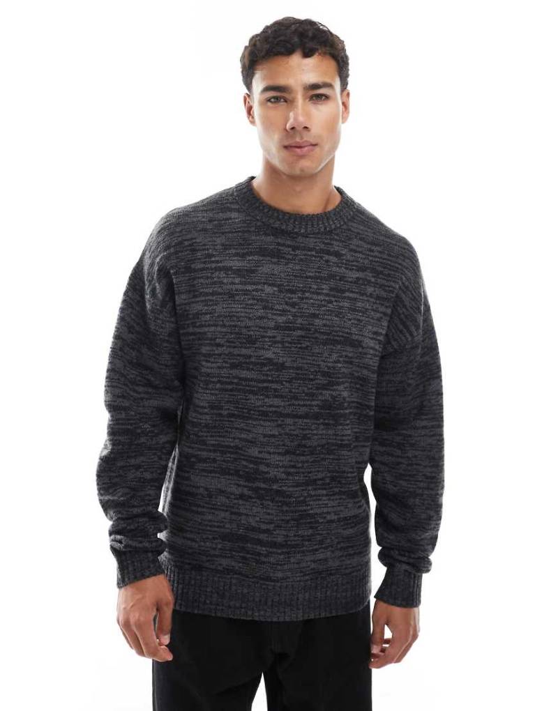 Jack & Jones - Flauschiger Oversize-Pullover in Grau und Schwarz-Bunt von Jack & Jones
