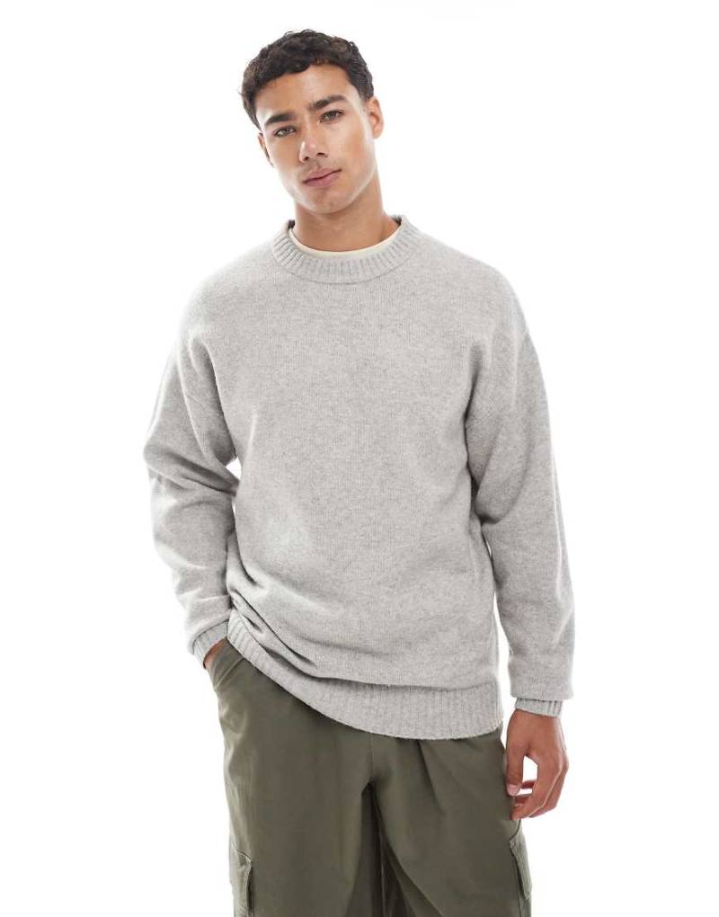 Jack & Jones - Flauschiger Oversize-Pullover in Hellgrau von Jack & Jones