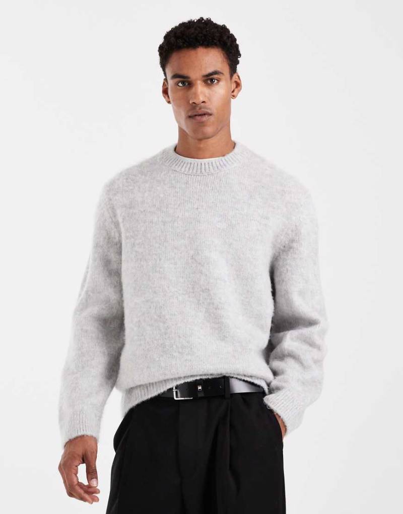 Jack & Jones - Flauschiger Oversize-Pullover in Hellgrau von Jack & Jones