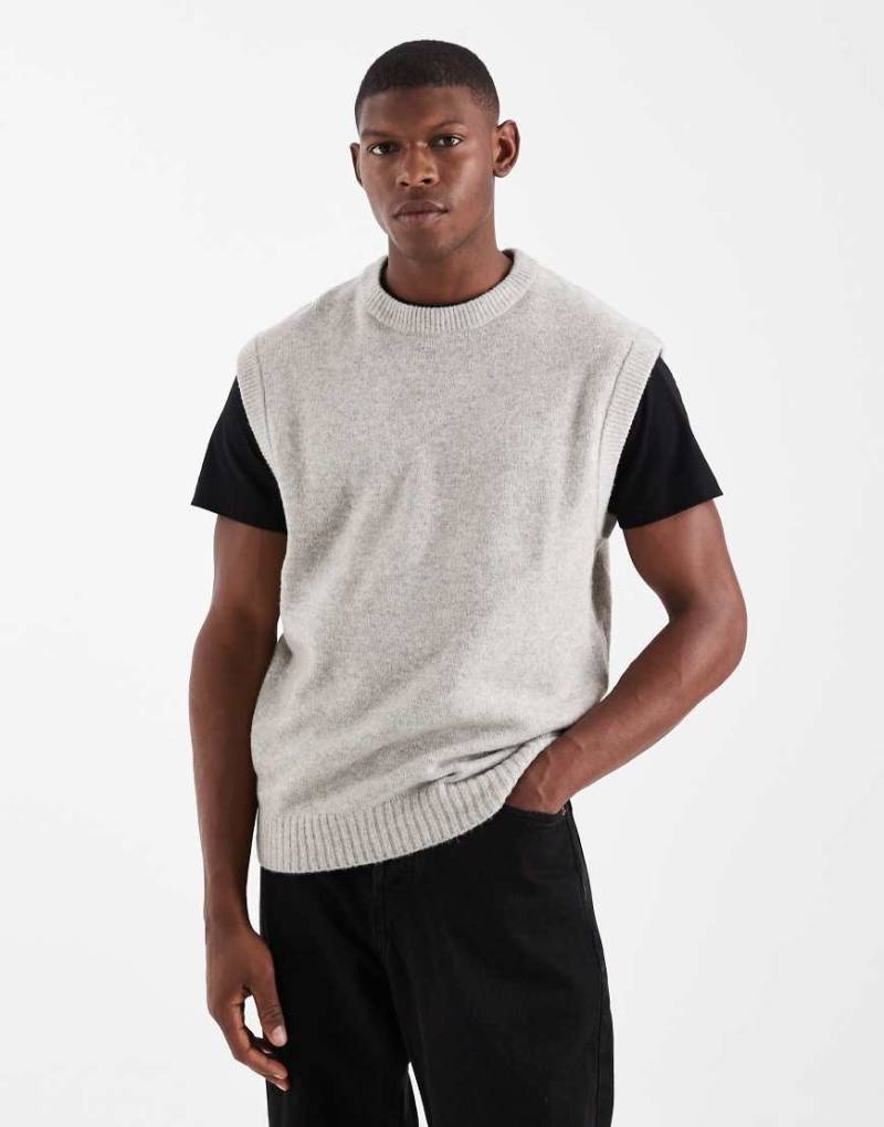 Jack& Jones - Flauschiges Strick-Trägershirt in Grau von Jack & Jones