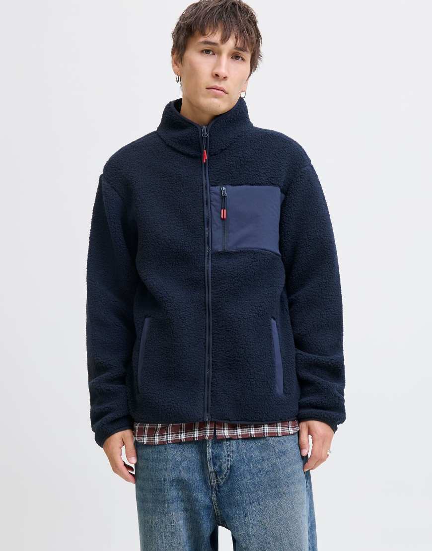 Jack & Jones - Fleece-Jacke in Sky Captain-Grau von Jack & Jones