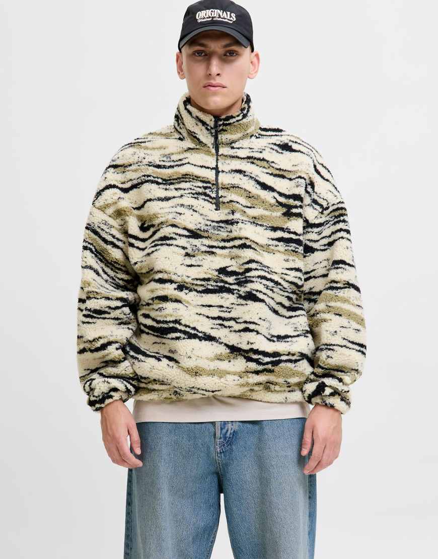 Jack & Jones - Fleece-Sweatshirt in Hellbeige-Neutral von Jack & Jones