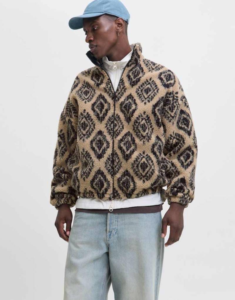 Jack & Jones - Fleece-Sweatshirt in Mocha Meringue-Grün von Jack & Jones