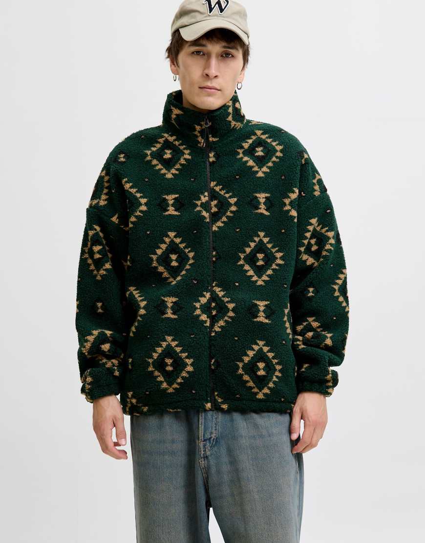 Jack & Jones - Fleece-Sweatshirt in Pine Grove-Grün von Jack & Jones