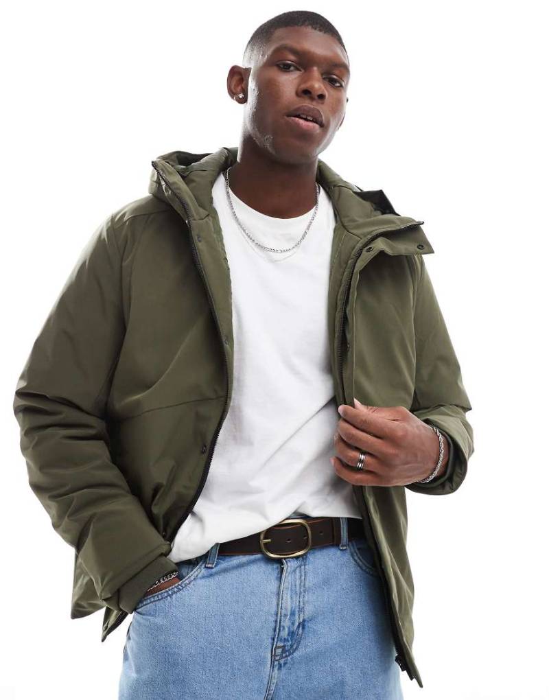 Jack & Jones - Funktionaler Parka in Khaki mit wattiertem Futter-Grün von Jack & Jones
