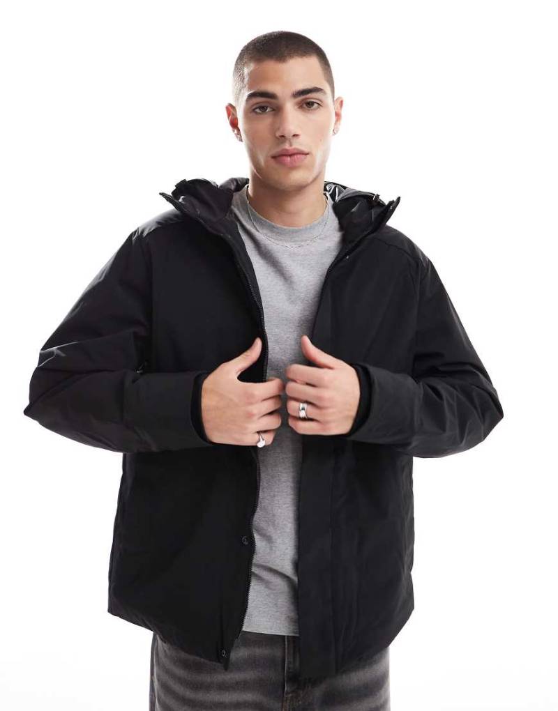 Jack & Jones - Funktionaler Parka in Schwarz mit wattiertem Futter von Jack & Jones