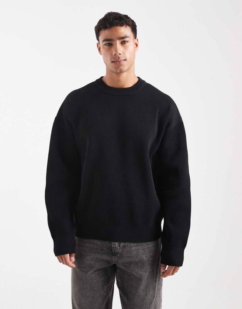 Jack & Jones - Gerippter Oversize-Strickpullover in Schwarz Jack & Jones - Gerippter Oversize-Strickpullover in Schwarz von Jack & Jones